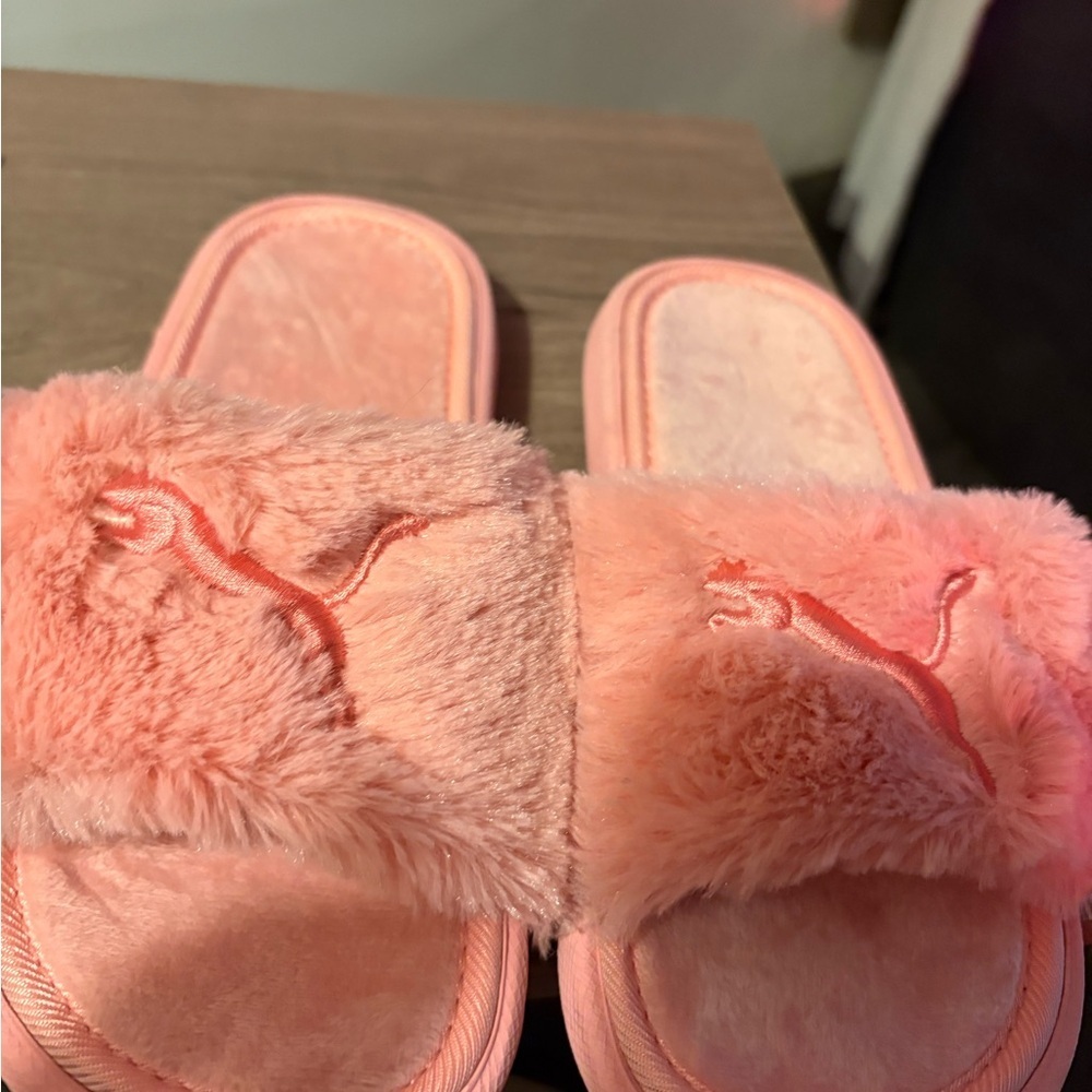 Puma Soft Pink Fuzzy Slides